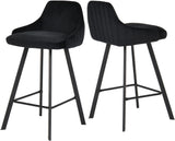 Viviene Black Velvet Stool