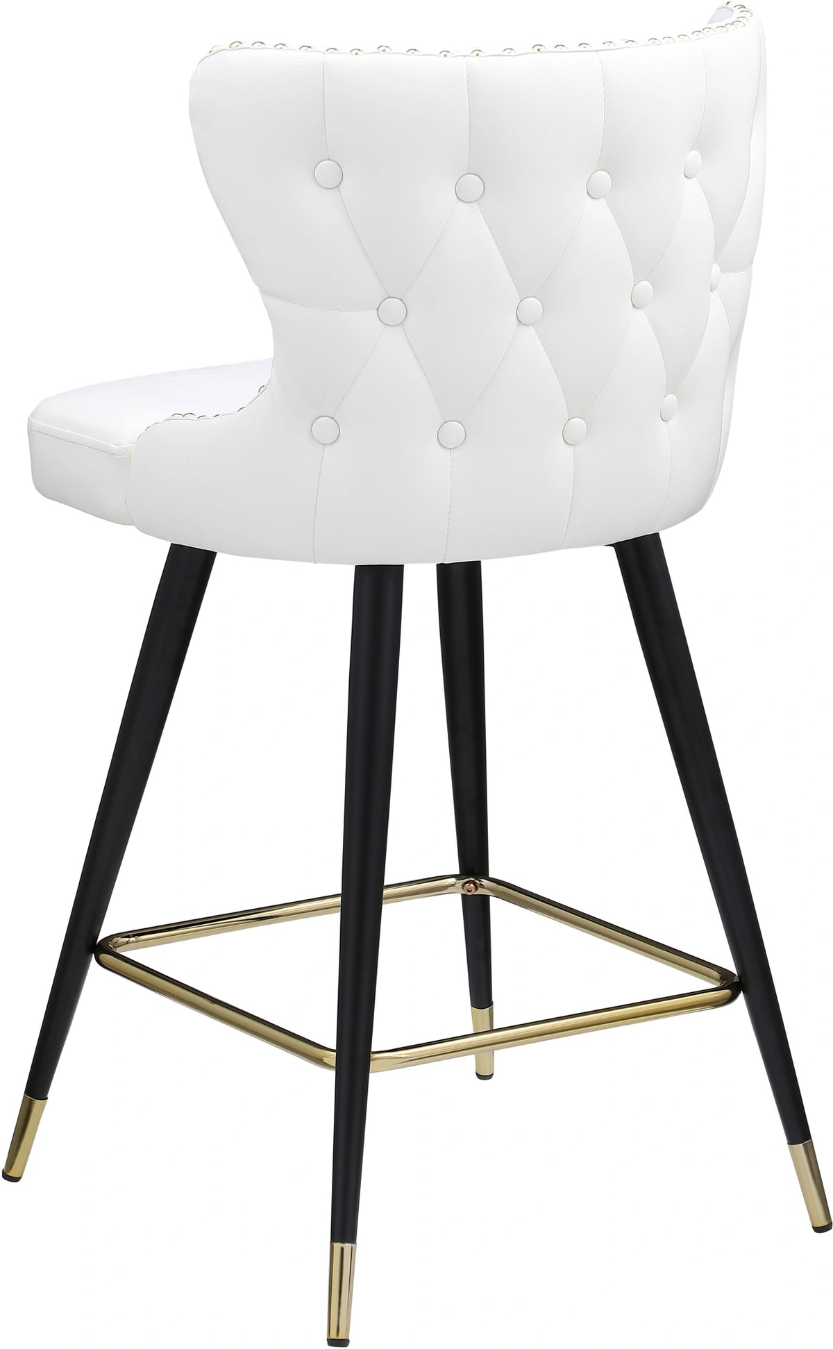 Hendrix White Faux Leather Counter/Bar Stool