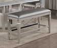 Crown Mark Furniture Klina Counter Height Bench in Silver image