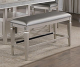 Crown Mark Furniture Klina Counter Height Bench in Silver image