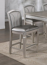 Crown Mark Furniture Klina Counter Height Chair in Silver (Set of 2) image