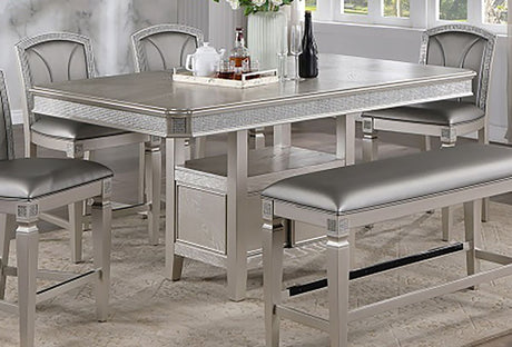 Crown Mark Furniture Klina Counter Height Table in Silver image