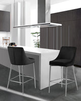 Karina Black Velvet Stool