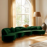 Vivacious Green Velvet 3pc. Sectional (3 Boxes)