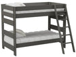 Elements International Cali Kids Twin over Twin Bunk Bed with Ladder in Sleek Gray image
