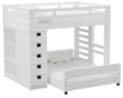 Elements International Cali Kids Twin Over Full Bookcase Loft Bed in White image
