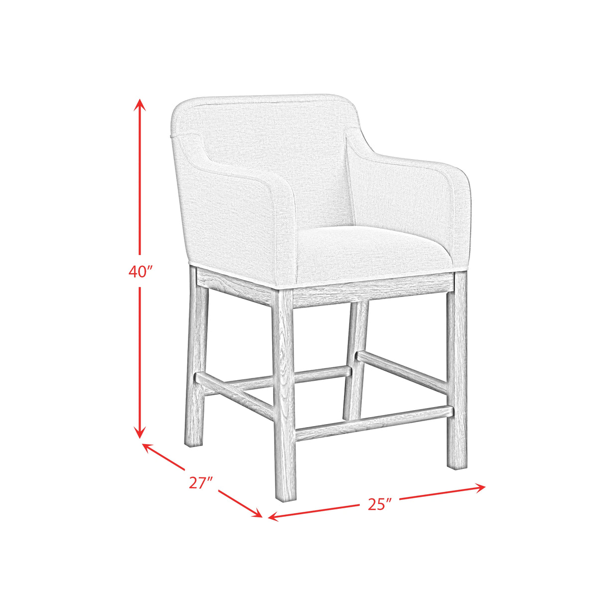 Glinda UPH Chair with Light Grey Fabric in Brown (2 Per Carton)
