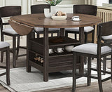 Crown Mark Furniture Oakly Counter Height Table in Brown image