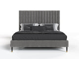 Hemlock - Modern Grey Velvet Bed