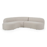 Lucena - Outdoor Oyster Olefin Fabric Curved Sectional Sofa