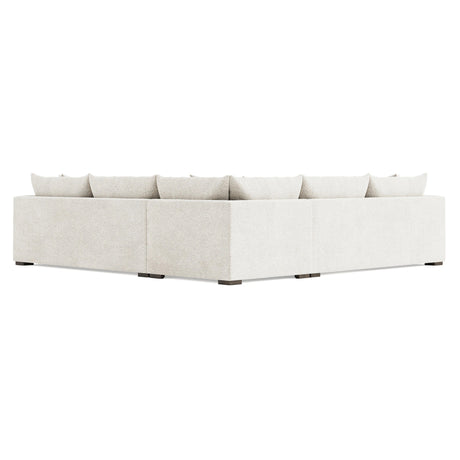 Helena Fabric Sectional Wood Foot