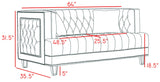 Lucas Cream Velvet Loveseat