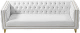 Michelle White Faux Leather Sofa