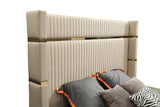 Sterling Modern Beige Bonded Leather & Gold Bed