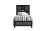 Lisbon Grey/Black Bookcase Bed