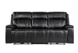 U8881 Black Leather Power Reclining Sofa with Immerse Sound