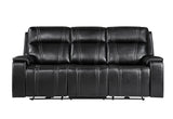 U8881 Black Leather Power Reclining Sofa with Immerse Sound