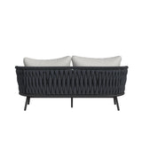 Bali Loveseat with Olefin Grey in Dark Grey
