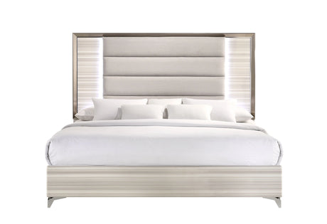 Zambrano White Bed with LED