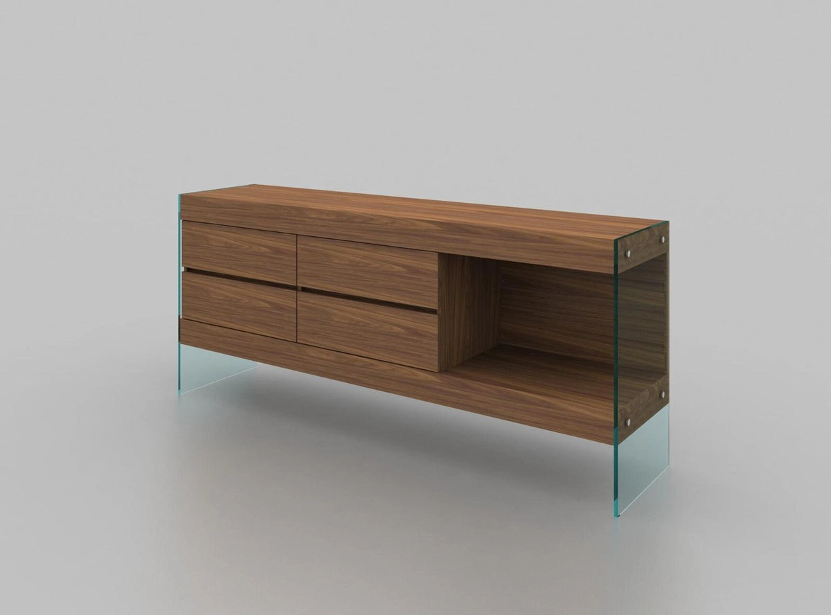 J&M Furniture Elm Buffet in Walnut