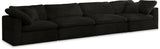 Cozy Black Velvet Cloud Modular Sofa