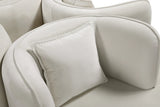 Circlet Cream Velvet Round Sofa Settee