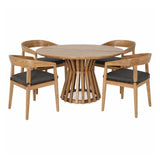 Sintra - Outdoor Grey + Eucalyptus Round Dining Table Set