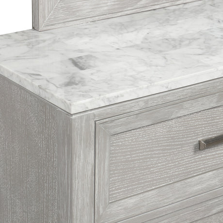 Fiona Landscape Mirror-Mist Gray