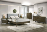 Carolina - Modern Grey Fabric + Wenge Bedroom Set