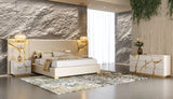Aspen - Modern Beige + White + Gold 4-Piece Bedroom Set