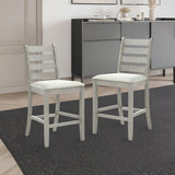 Pascal Ladderback Counter Chair (2 Per Carton)-Driftwood