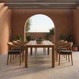 Evora + Sintra - Outdoor Eucalyptus + Grey Olefin 9-Piece Dining Set