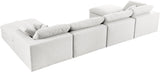 Serene Cream Linen Fabric Deluxe Cloud Modular Sectional