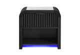 Beckett Wht/Blk Nightstand W/LED & Speaker