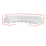 Arizona 7PC Sectional Set with RHF Chaise in Steno Black