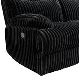 Admiral 2PC Living Room Set in Masis Black-Sofa & Loveseat