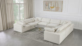 Serene Cream Linen Fabric Deluxe Cloud Modular Sectional