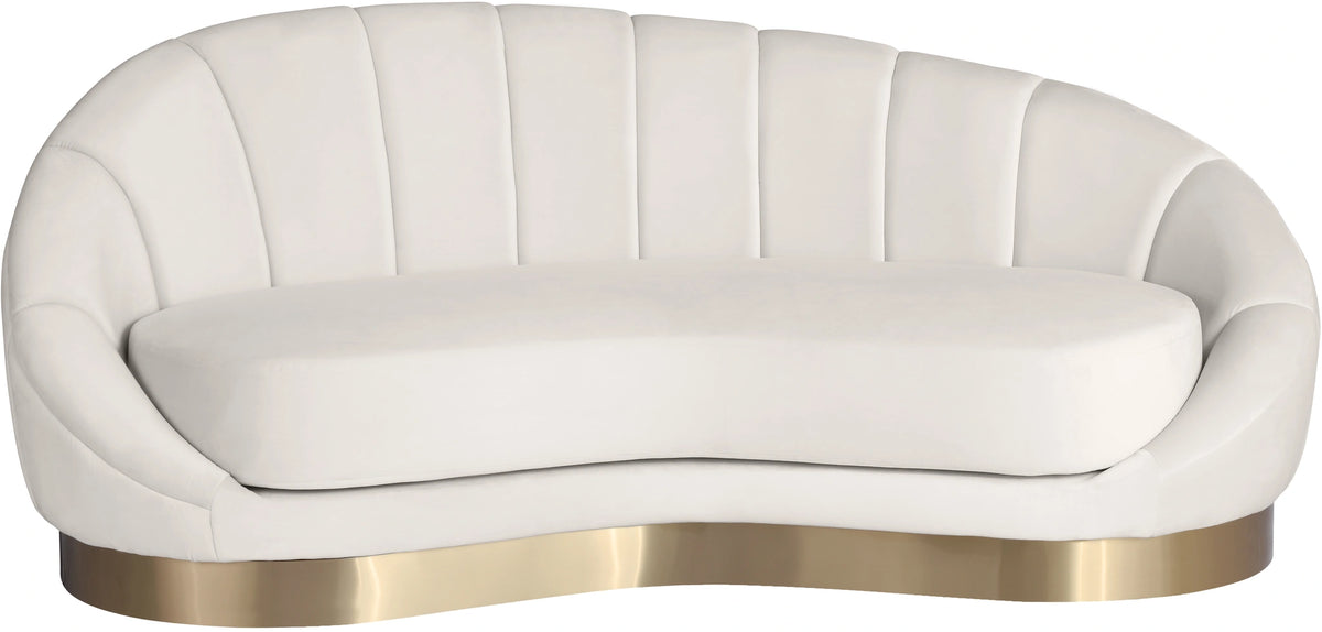 Shelly Cream Velvet Chaise