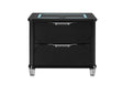 Lando Black Nightstand with Speaker and Wireless Charging Platform