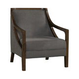 Hopkins Chair w/Brown Arm Columbia Charcoal