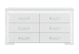 Naomi Silver Marble Dresser with LED