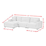 Arizona 3PC Sectional Set with LHF Chaise in Steno Black