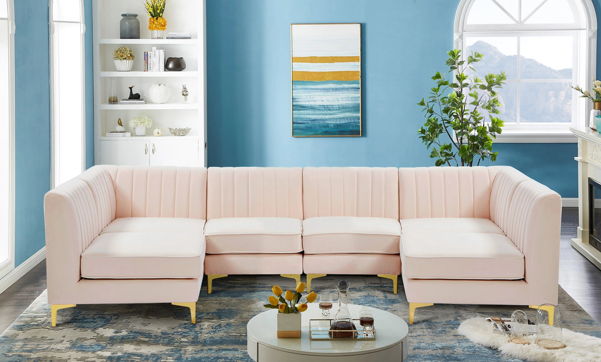 Alina Pink Velvet Modular Sectional