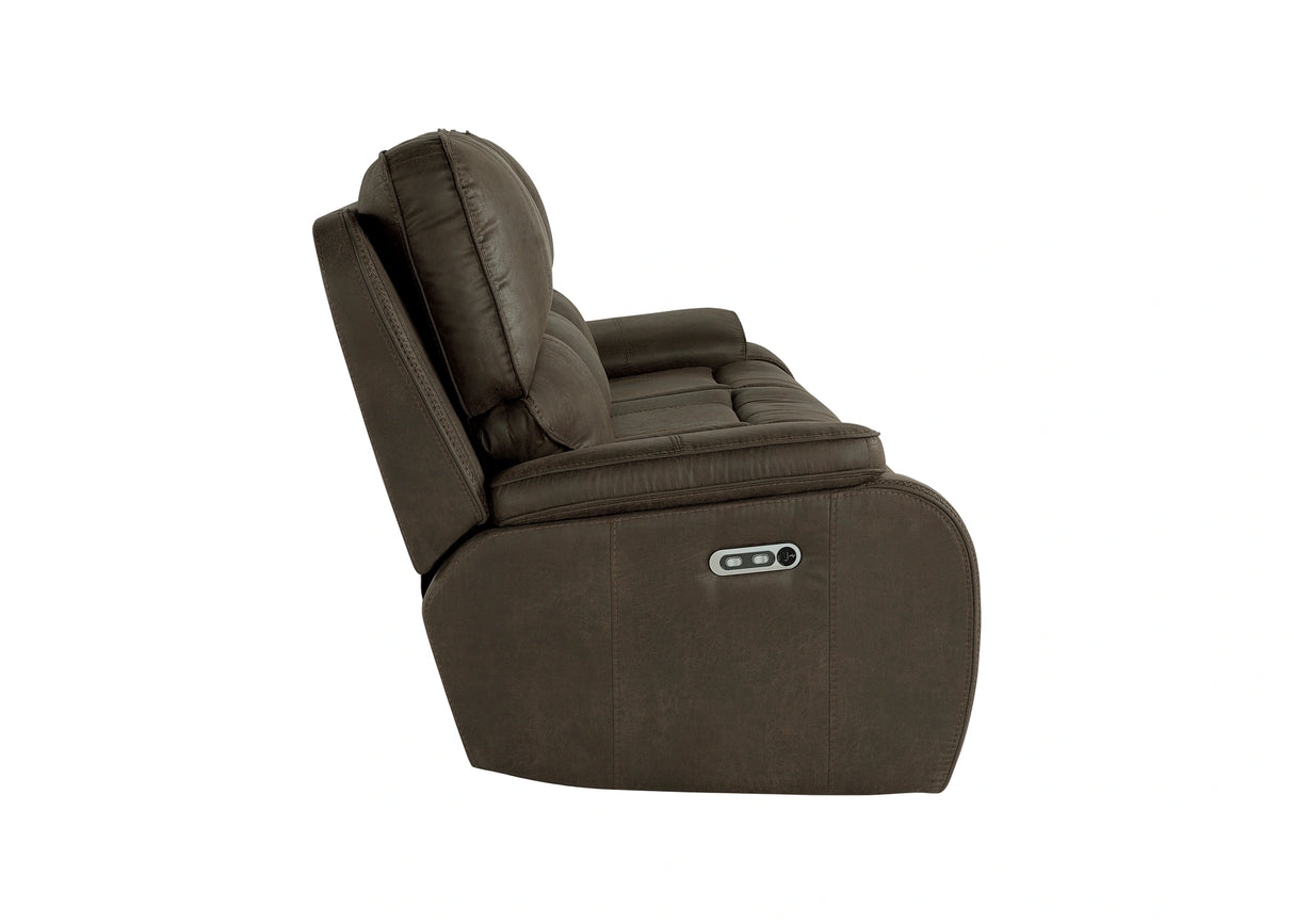 Brookings Sofa W/Pwr Hr & Fr-Brown
