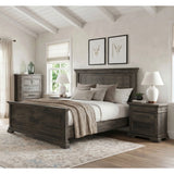 Park Ridge Bedroom Set with 2 Nightstands in Charcoal