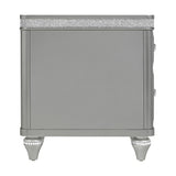 Avril Chairside Table with Power/USB in Silver