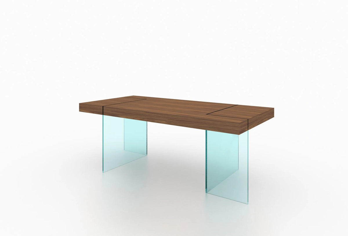 J&M Furniture Elm Modern Dining Table in Walnut