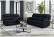 U6026 Black Pu 72A Rec Sofa/Console Rec Loveseat with LED and Speaker
