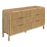 Liam + Mikala - Modern Ivory Fabric + Natural Oak 4-Piece Bedroom Set