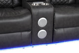 Galaxy Home Benz LED & Power Reclining Loveseat in Gray